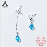 hot sale s925 sterling silver fashion creative mix personality umbrella cloud rain kyanite earring
