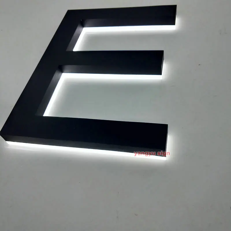 customized company led illuminated open sign stainless steel back lit 3d led signage