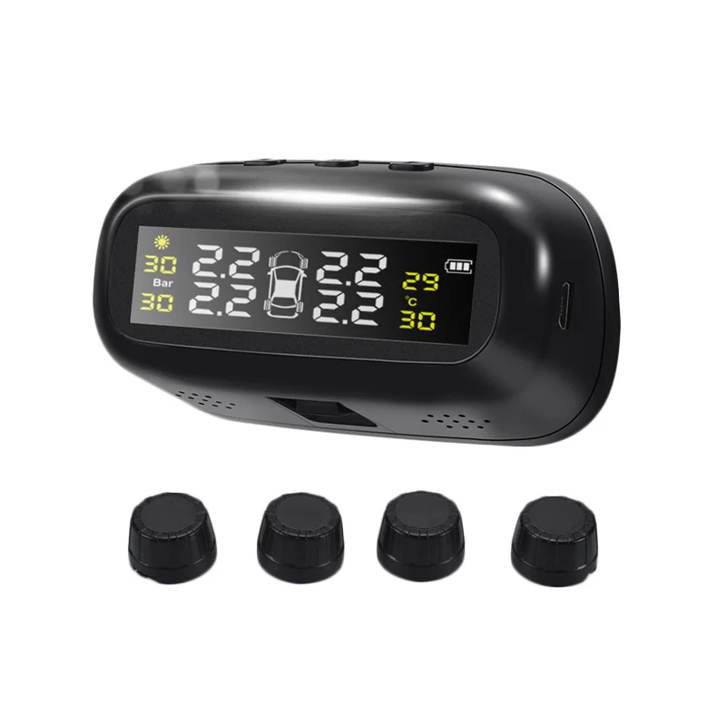Цифровая Солнечная TPMS беспроводная система контроля давления в шинах дисплей