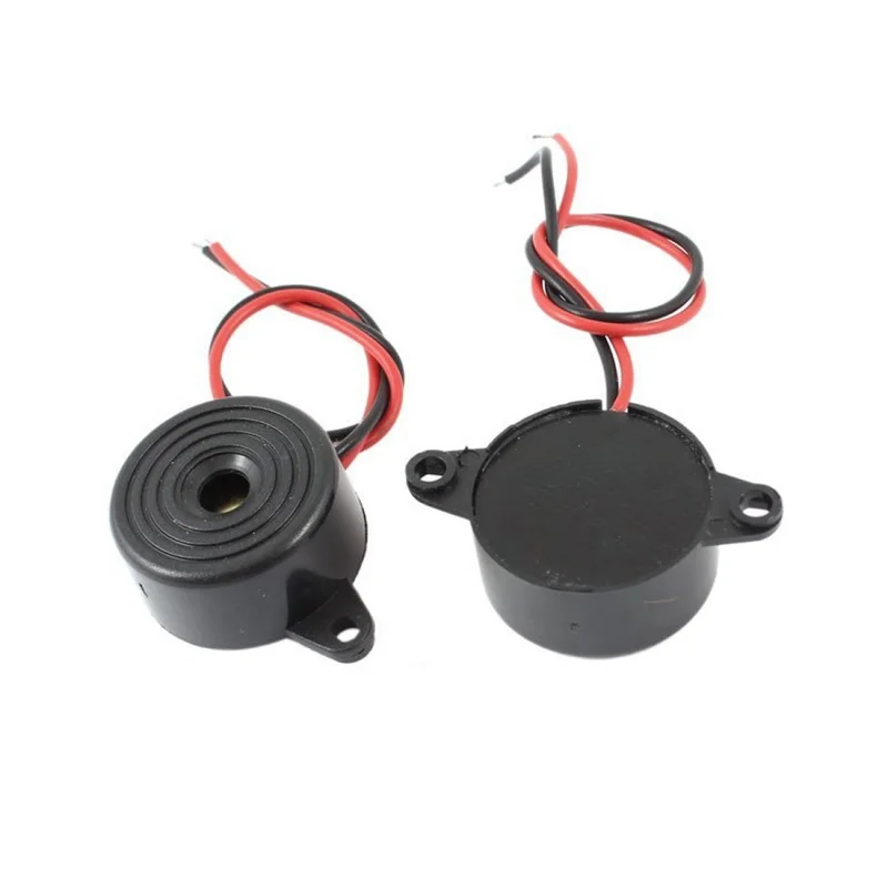 

5 Pcs DC 3-24V 85dB Sound Electronic Buzzer Alarm Black 23 x 12mm