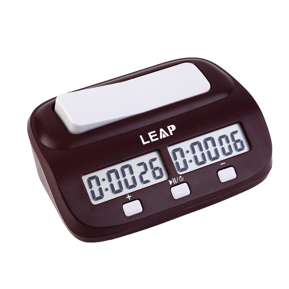 LEAP Professional Compact Digital Chess Clock Count Up Down Timer Electronic Board Game Bonus Competition Master Tournament Free