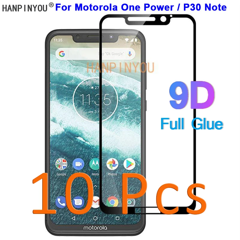 

10 шт./лот для Motorola One Power/P30 Note 6,2 "5D 9D полное покрытие из клея закаленная Защитная стеклянная пленка для экрана
