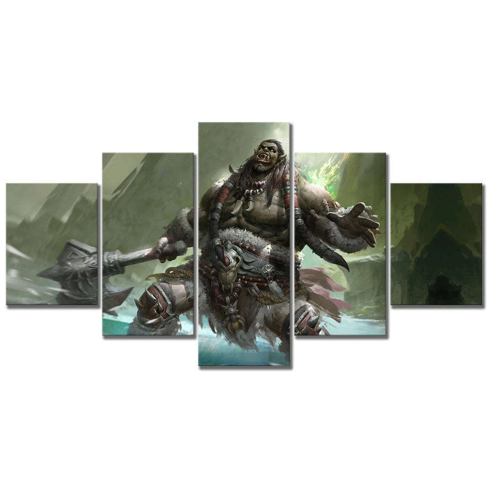 Модульная Картина на холсте для домашнего декора 5 шт. WOW Warcraft DOTA 2 Классическая