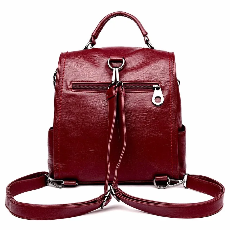 Для женщин Кожаные Рюкзаки Mochilas женский Back Pack Винтаж Bagpack известный бренд большой