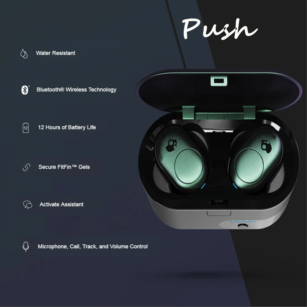 Skullcandy Push TWS беспроводные Bluetooth наушники вкладыши водонепроницаемые с сенсорным