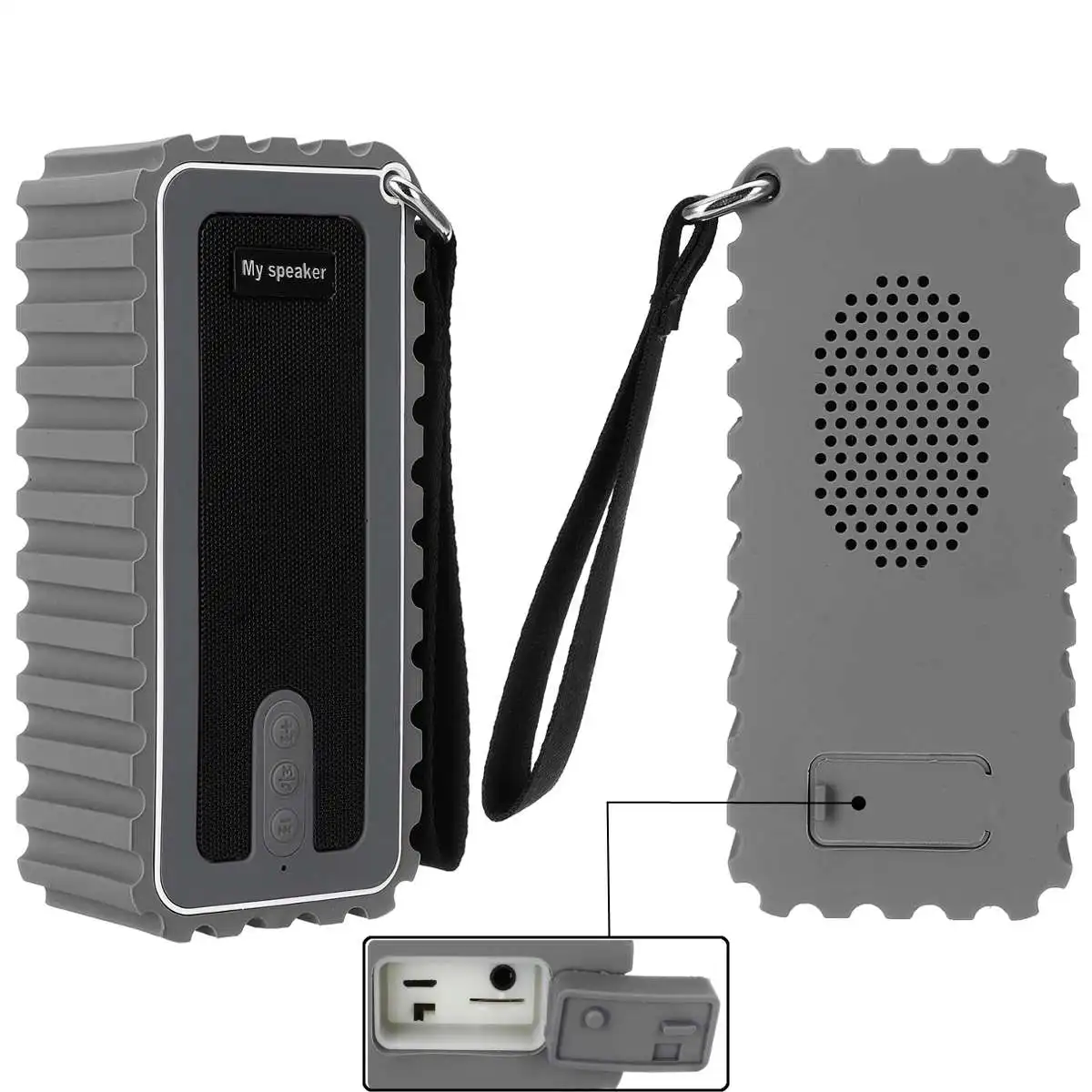 CLAITE IPX7 водонепроницаемый уличный bluetooth динамик сабвуфер fm радио портативный