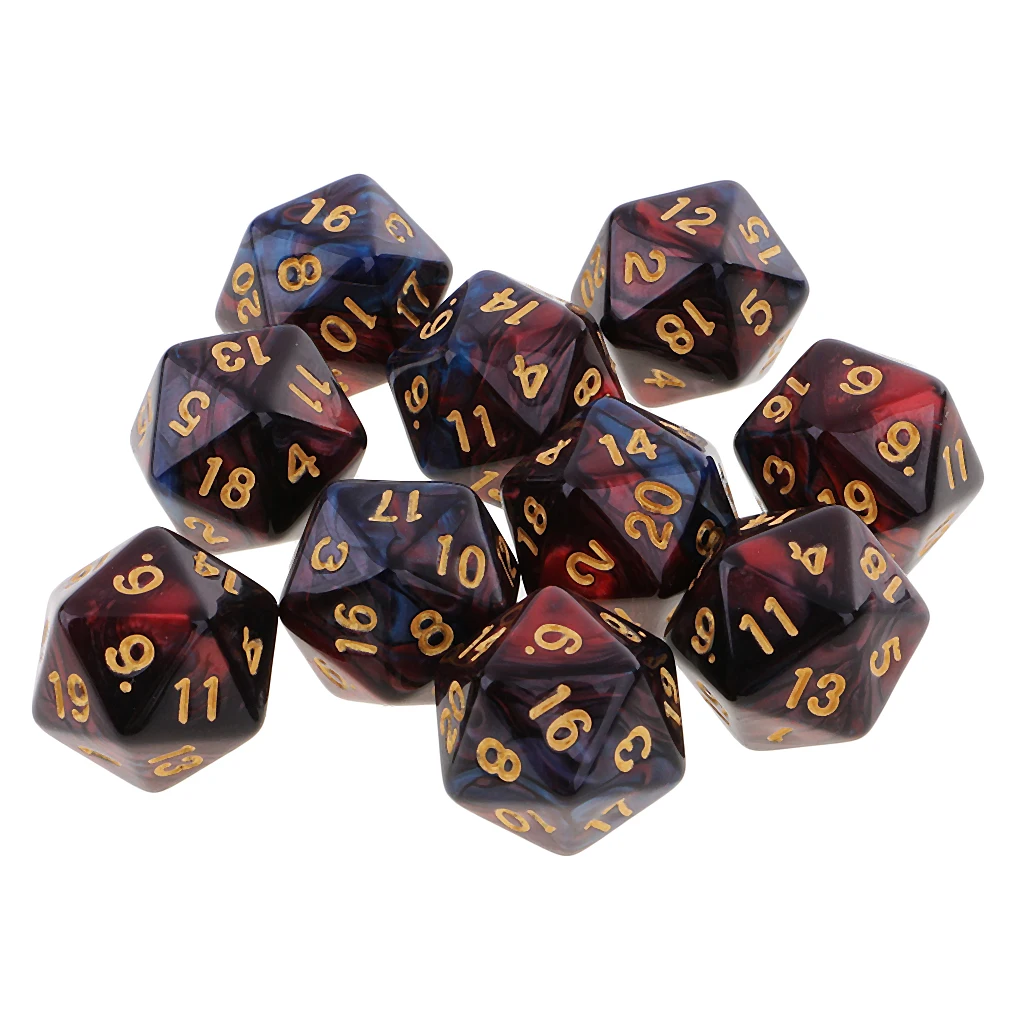 10 шт. 20 кубика D20 многогранные кости для игры ролевые высокого качества красные