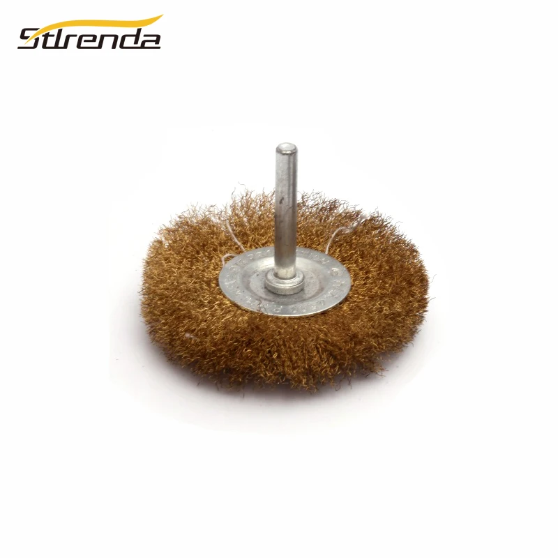 STLRENDA 2pcs Copper Plated Abrasive Wire Wheel Brush Grinding Head Dia.25/30/40/50/65/75/100mm Rough/Fine 0.3/0.15 | Инструменты