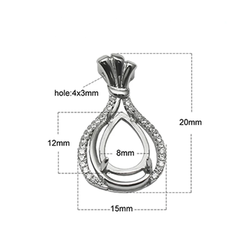 Beadsnice 925 Sterling Silver Simple Fashion Pendant Suitable For 7X9mm Ellipse Classic Necklace DIY Jewelry Production | Украшения и