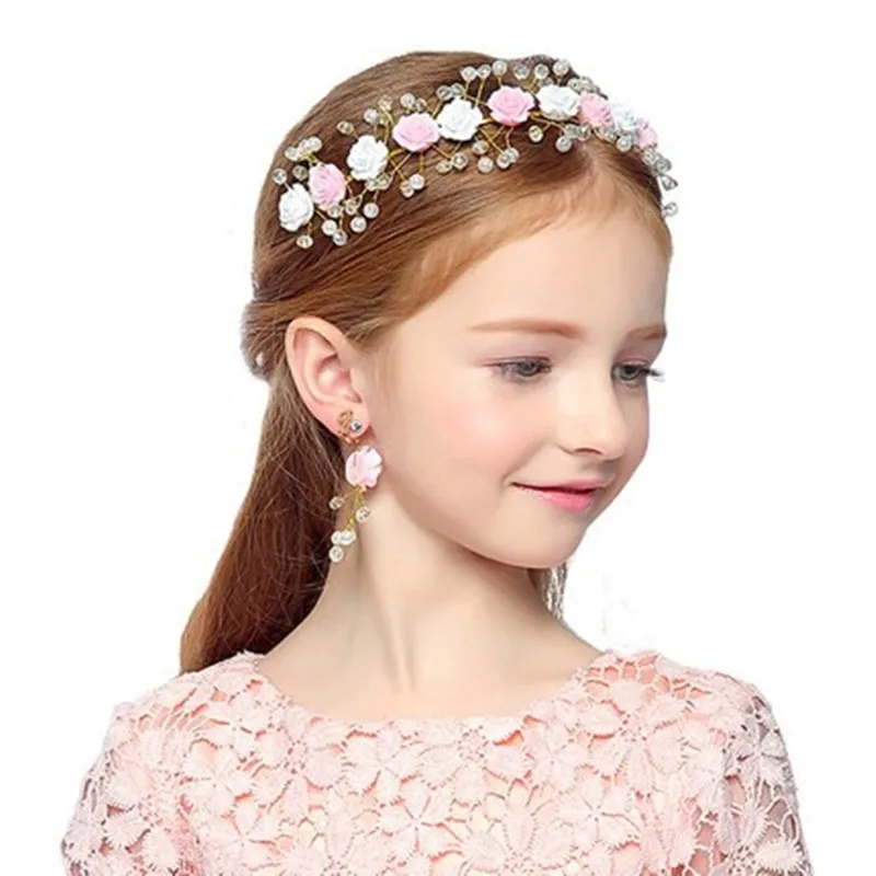 Kids Headwear Girl Pattern Princess Hair Decorate Band Flower Children Full Dress Show Accessories | Детская одежда и обувь