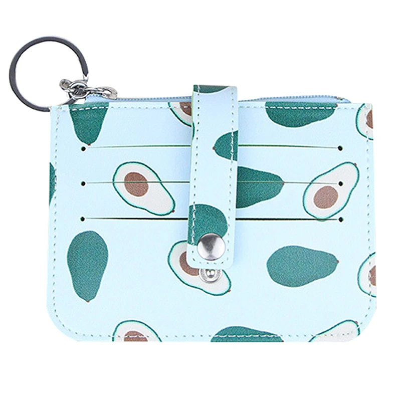 Small Fresh Fruits Change Purse Women PU Skin Bank Transit Card Key Buckle Coin Bag Printing Middle Soft Wallet | Багаж и сумки