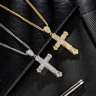 Shellhard Стразы Крест цепочка с подвеской из сплава кристалл тигель ожерелье для мужчин женщин хип-хоп ювелирные изделия