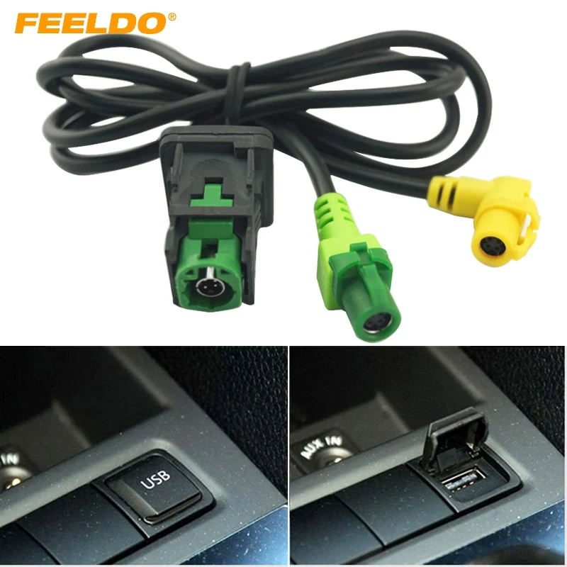 FEELDO 10 комплектов автомобильный OEM RCD510 RNS315 USB кабель с переключателем для VW Golf MK5 MK6