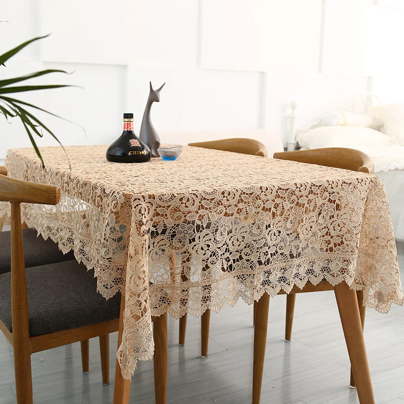 New Style Full Hollow Embroidered Table Cloth Square Lace Crocheted Tablecloth Home Decor Dining Cover Kitchen &amp4 | Дом и сад