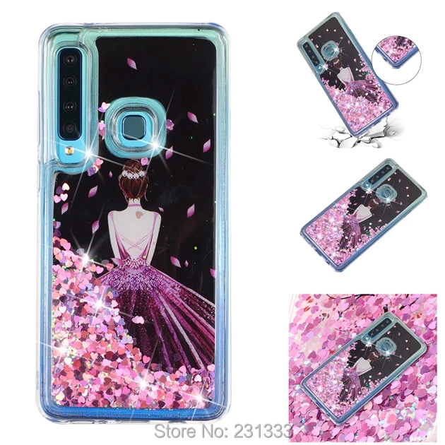 Мягкий блестящий чехол C-ku из ТПУ с жидким зыбучим песком для Samsung Galaxy A9 2018 A7 J6 S10 PLUS