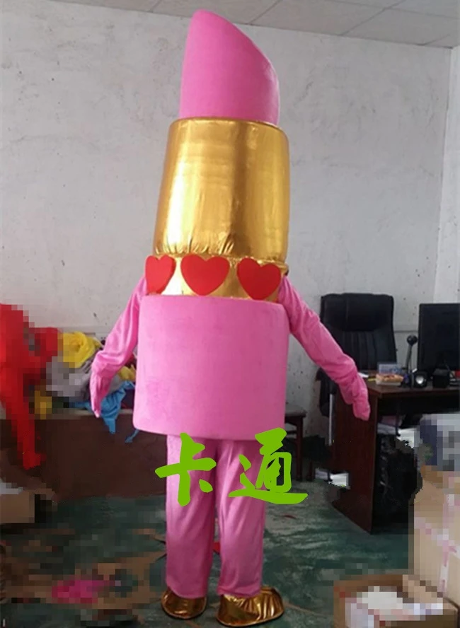 Lippy Lips Mascot Costume Pink Lipstick Makeup Theme Mascotte Carnival Fancy Party Dress Birthday Halloween Gift | Тематическая