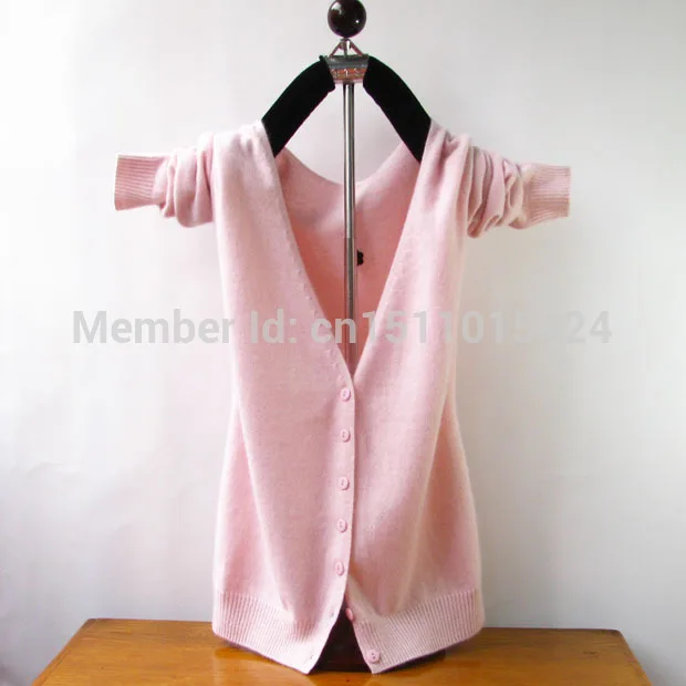 2019 New Spring And Autumn Women's Cashmere Wool Blend Cardigan V-Neck Knitted Soft Coat Solid Color Shirt Short Loose Sweater |