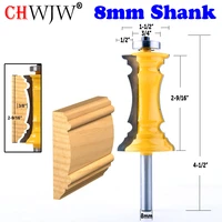 chwjw 1pc 8mm shank mitered door molding chair rail router bit line knife door knife tenon cutter for woodworking tools