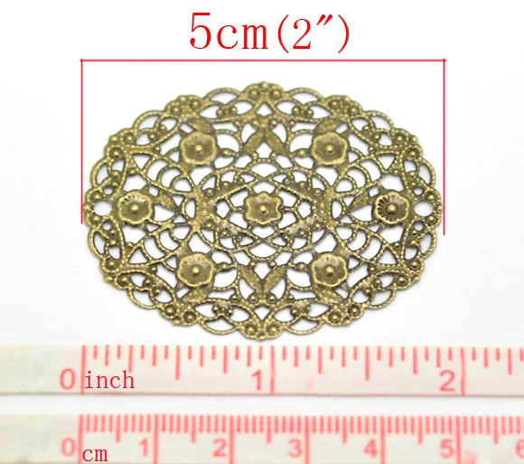 DoreenBeads с бронзовой филигранью под старину соединители для обертывания цветов 5x4