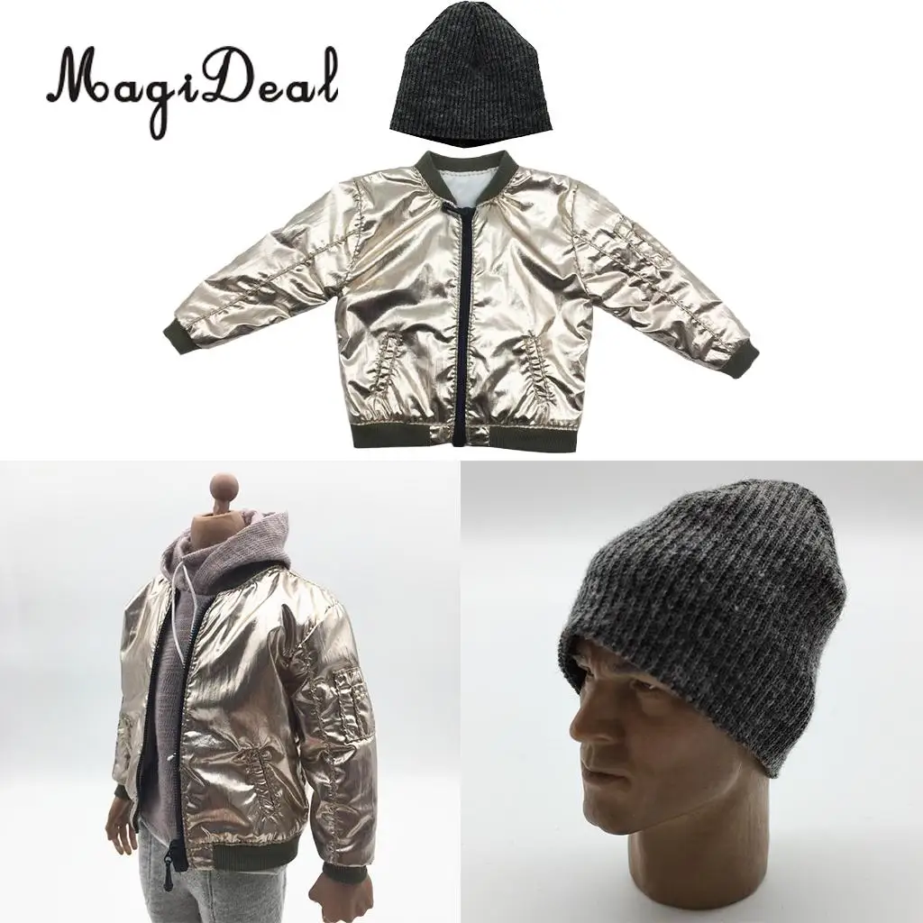 

MagiDeal 1/6 Scale Mens Knitted Cap Hat w/ Coat for 12'' Action Figure Doll