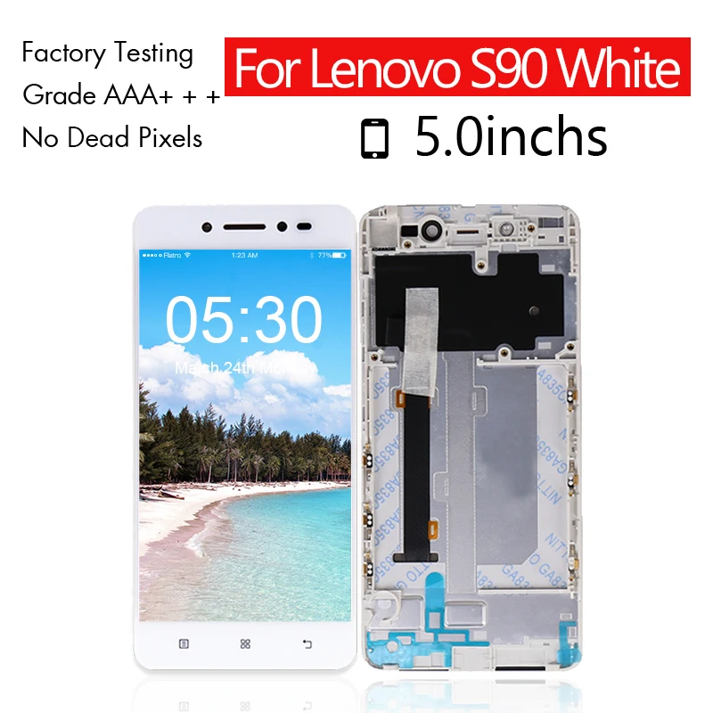 10 шт./лот для Lenovo S90 ЖК сенсорный экран дигитайзер + рамка в сборе дисплей Панель
