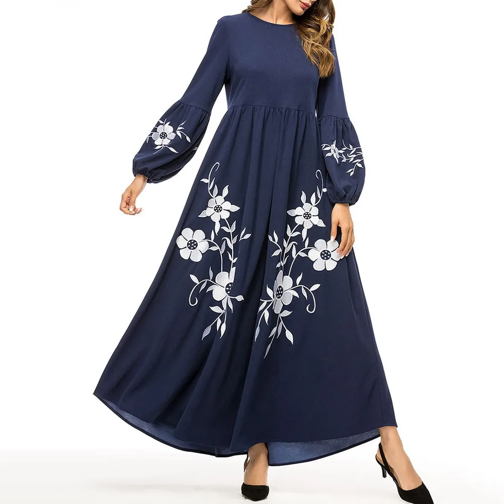 Bohoartist Цветочный принт плиссированные пуловер Фонари рукава платья Boho осень Для