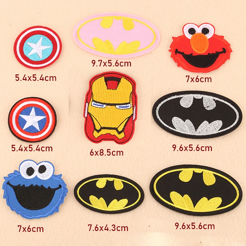 Новая ткань с вышивкой Бэтмена аксессуарами для одежды американского капитана