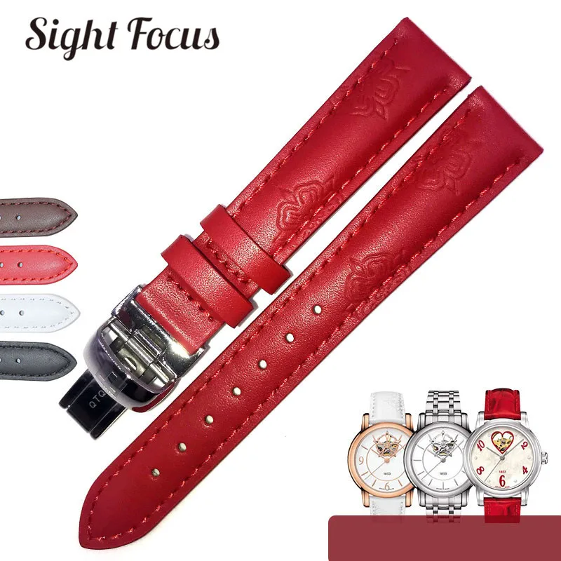 Ремешок С Цветочным Тиснением для Tissot T055 T099 Модный женский браслет часов 16