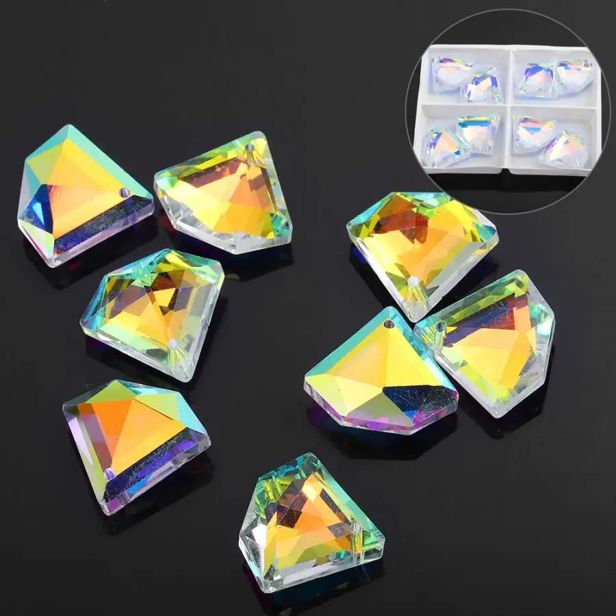 8pcs Coloured Glaze Crystal Glass Loose Beads Pendant DIY Cloth Jewelry Findings 20mm jewelry necklace making accessory a | Украшения и