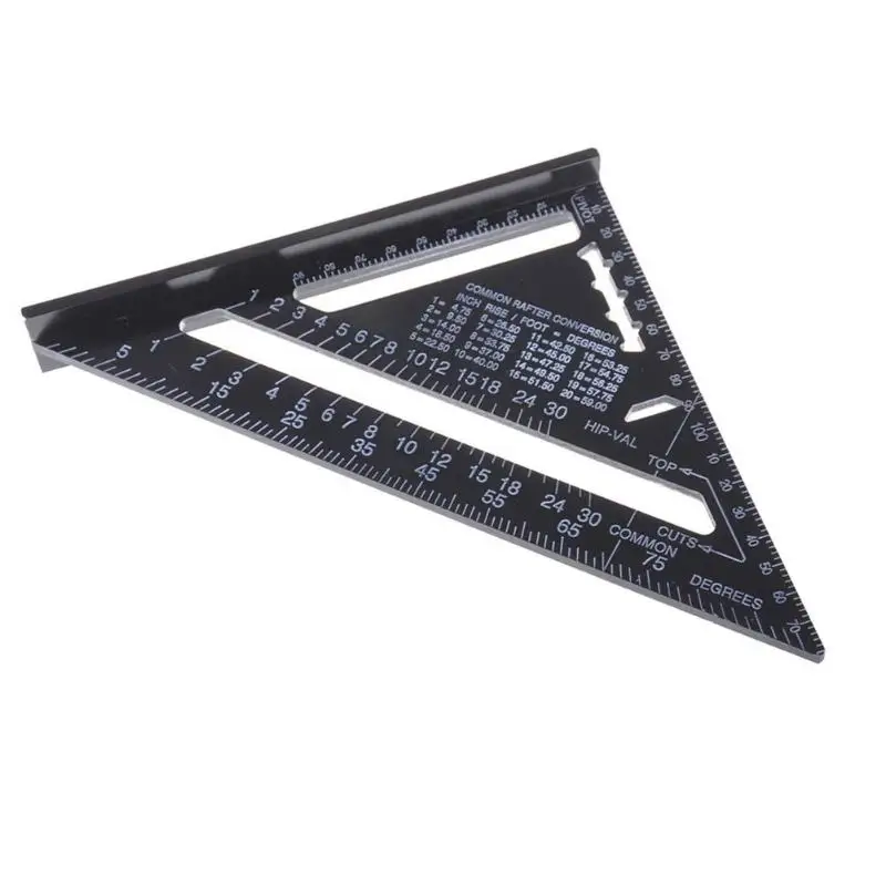 Triangular Measuring Ruler 7/12 inch Angle Metric Aluminum Alloy Woodwork Speed Square Triangle Protractor Trammel | Инструменты