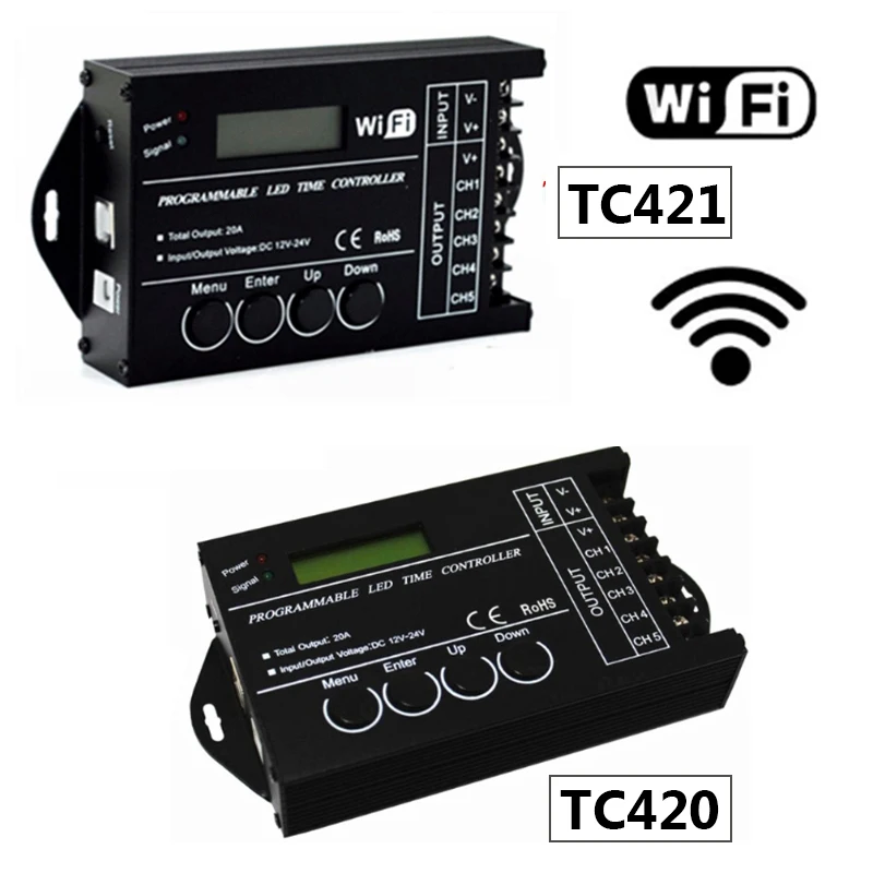 Программируемый светодиодный контроллер DC12 DC24V TC420/TC421 Wi Fi диммер RGB освещение