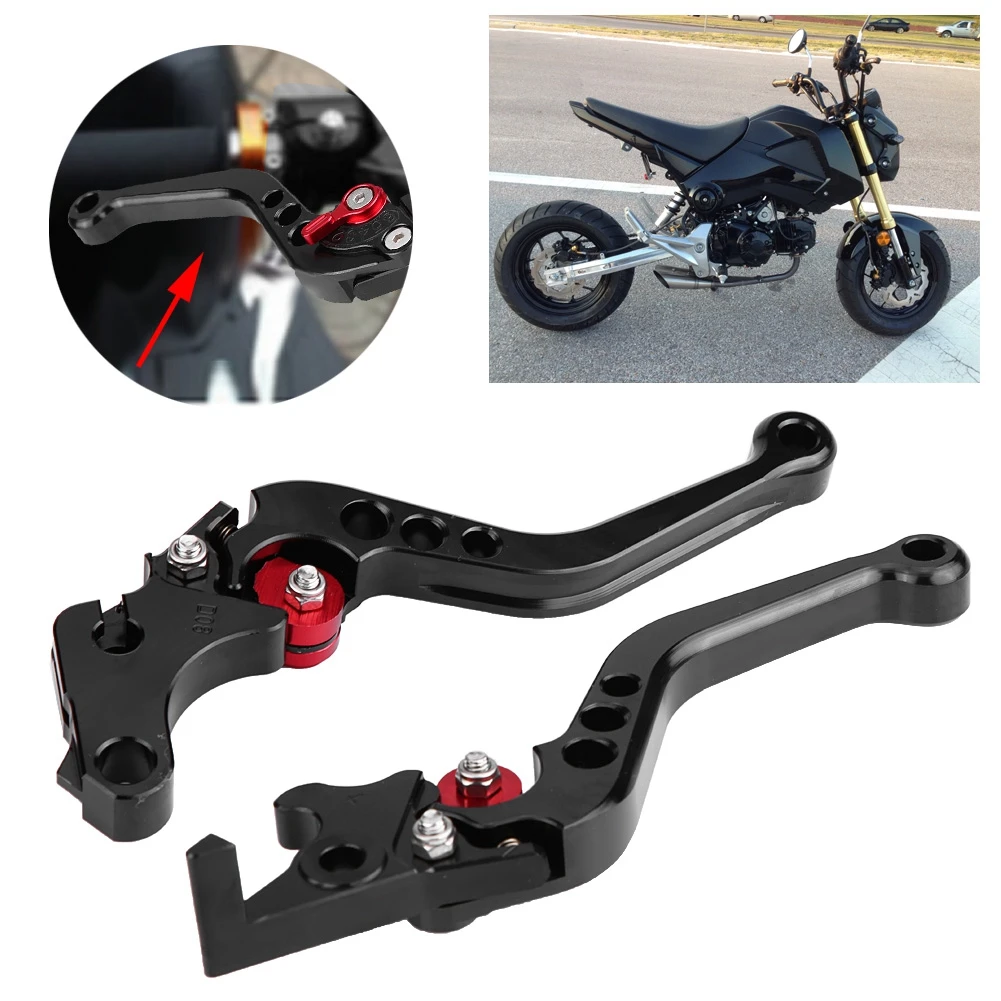 1 пара мотоцикла сцепления Короткий Тормозной Рычаг Ручка для Honda Grom MSX125 черный 2013