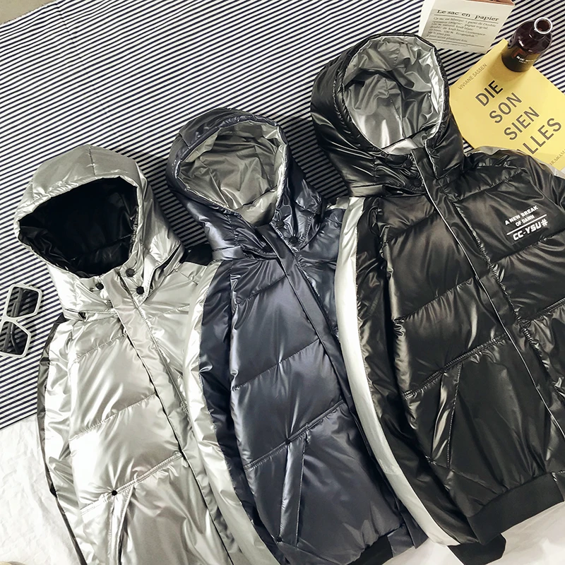 2018 New Bright Waterproof And Windproof Cold Men's Cotton Jacket Lovers Bread Clothes Thickening Plus Cashmere Country Trend | Мужская