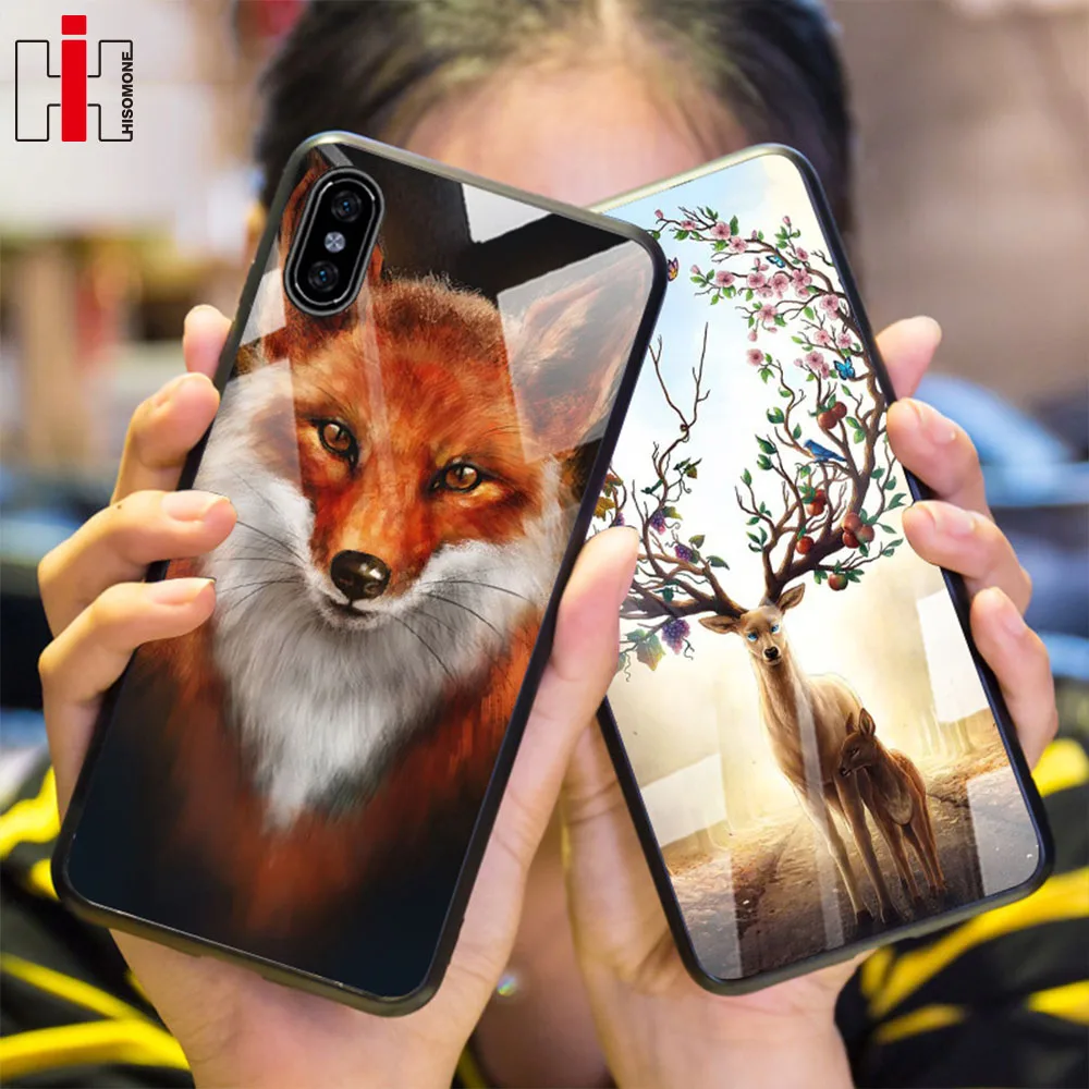 Роскошный чехол из закаленного стекла Hisomone для iPhone 6 S Plus силиконовый телефона X 7 8