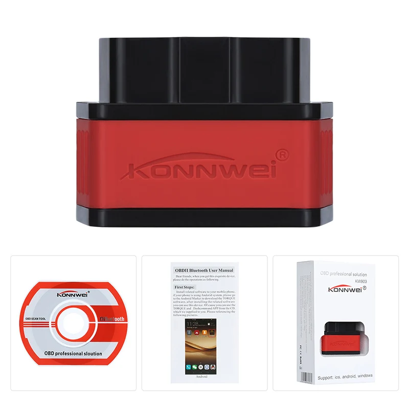 KONNWEI KW903 OBD II инструмент для самостоятельной диагностики стабильное беспроводное