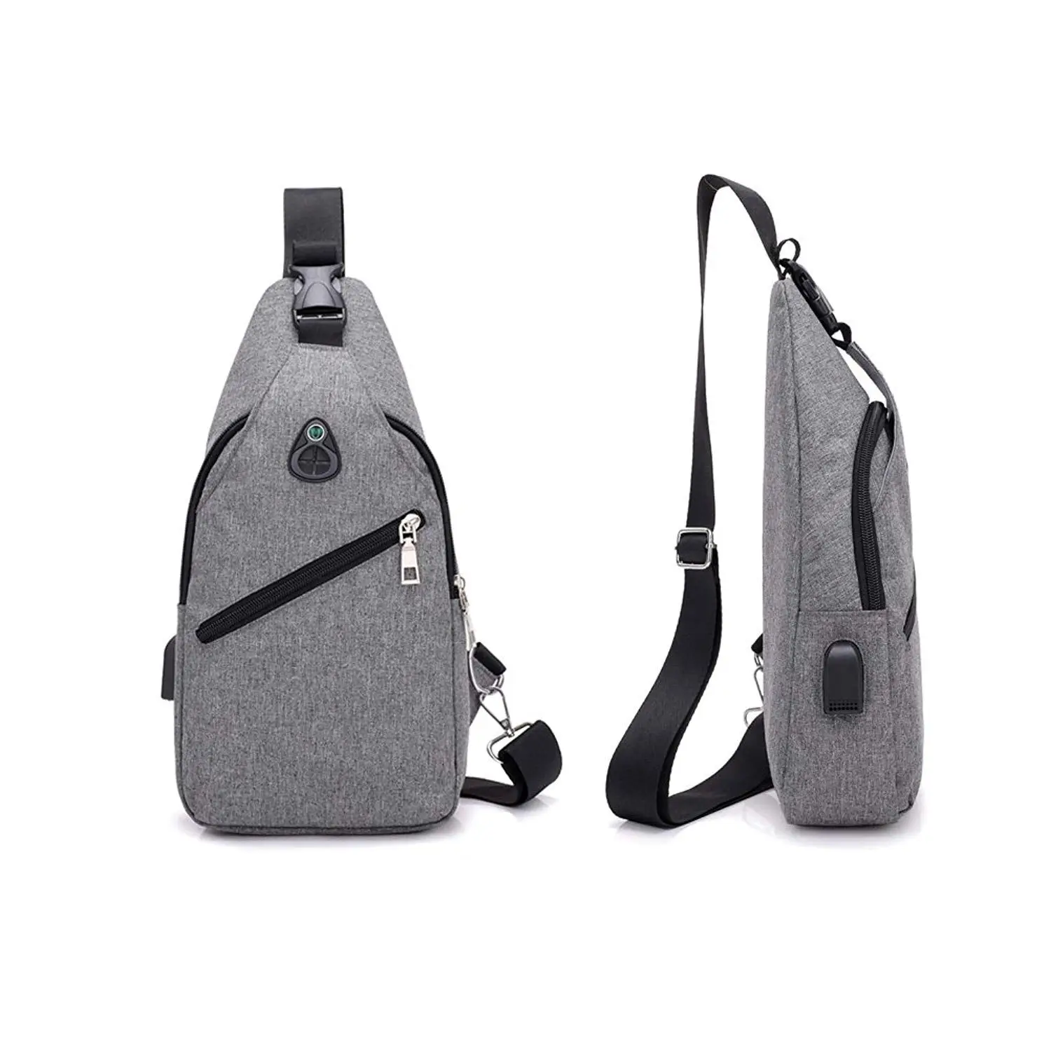 Слинг сумка с usb портом для зарядки и отверстием наушников умная через плечо