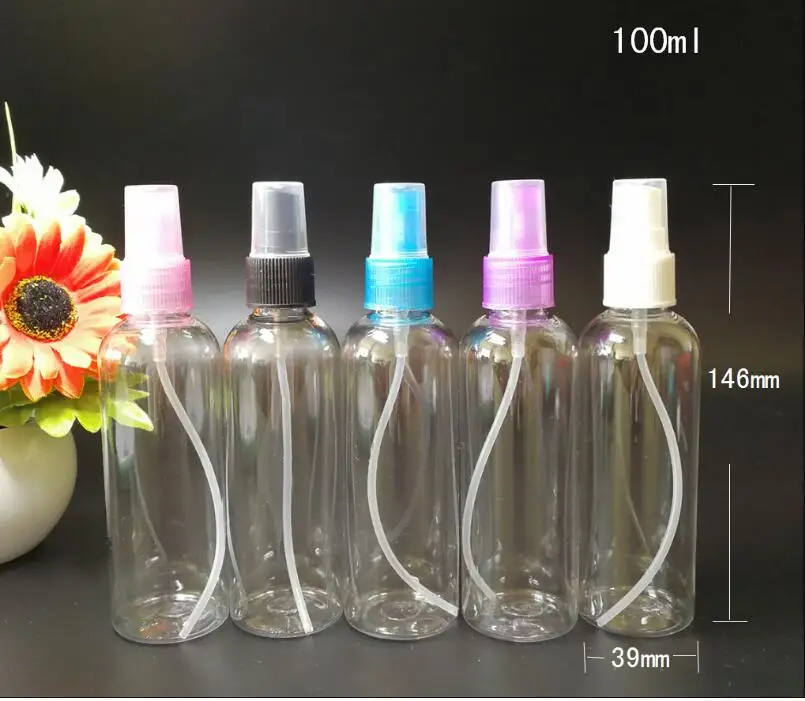 new 100ml atomizing spray bottle Refillable Bottles small watering can plastic sub-bottling cosmetic 100pcs | Красота и здоровье