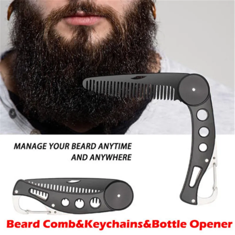 UK Beard Comb Mens Shaving Pocket Male Stainless Steel Mustache Brush Portable | Дом и сад