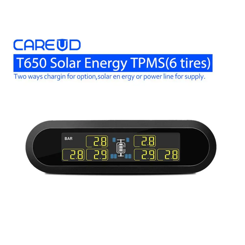 Универсальный ЖК монитор давления в шинах TPMS USB система сигнализации 6 внешних