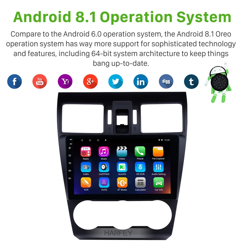 Harfey Android 10 0 GPS Bluetooth навигация Радио 9 &quotдля 2013 2014 Subaru XR Forester Impreza 3G WiFi музыка TPMS DVR OBD