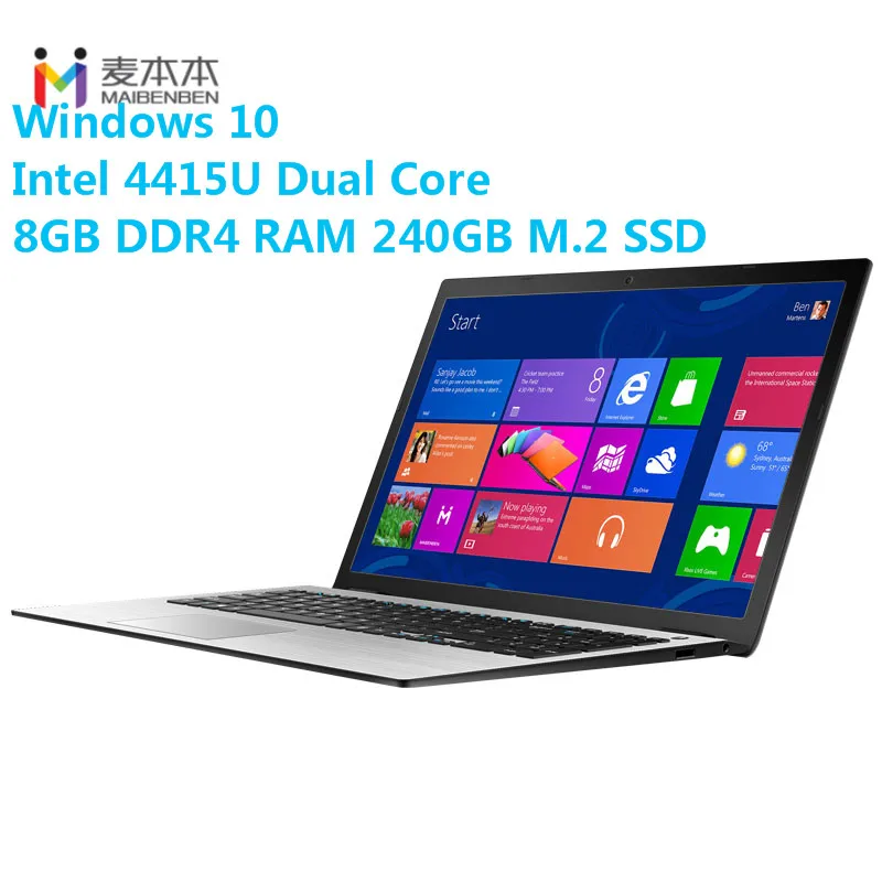 Ноутбук Mai Benben Xiaomai 5 8 Гб 240 ГБ SSD 15 6 дюймов Windows 10 Intel 4415U двухъядерный 2 3 ГГц HDMI 0.9MP Cam