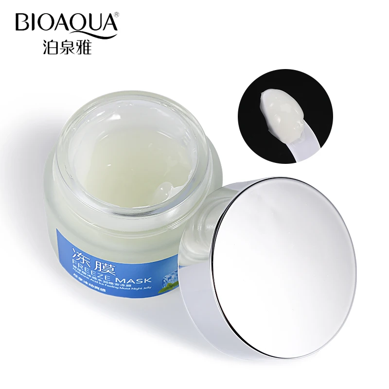 BIOAQUA Гиалуроновая кислота мята прохлада увлажняющая маска для сна на лицо