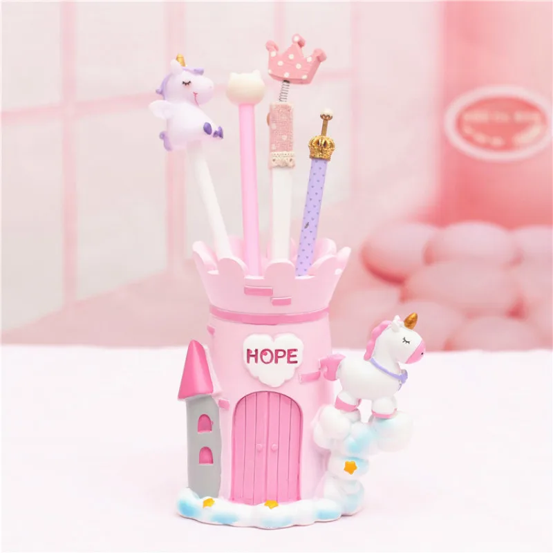

Ins подставка для ручки с животным Kawaii Статуэтки из смолы подарок настольное украшение домашний декор современные подарки