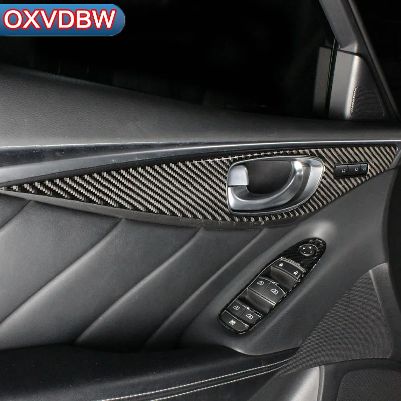 Аксессуары для Infiniti Q50 Q60 панель ручек двери из углеродного волокна автомобильная