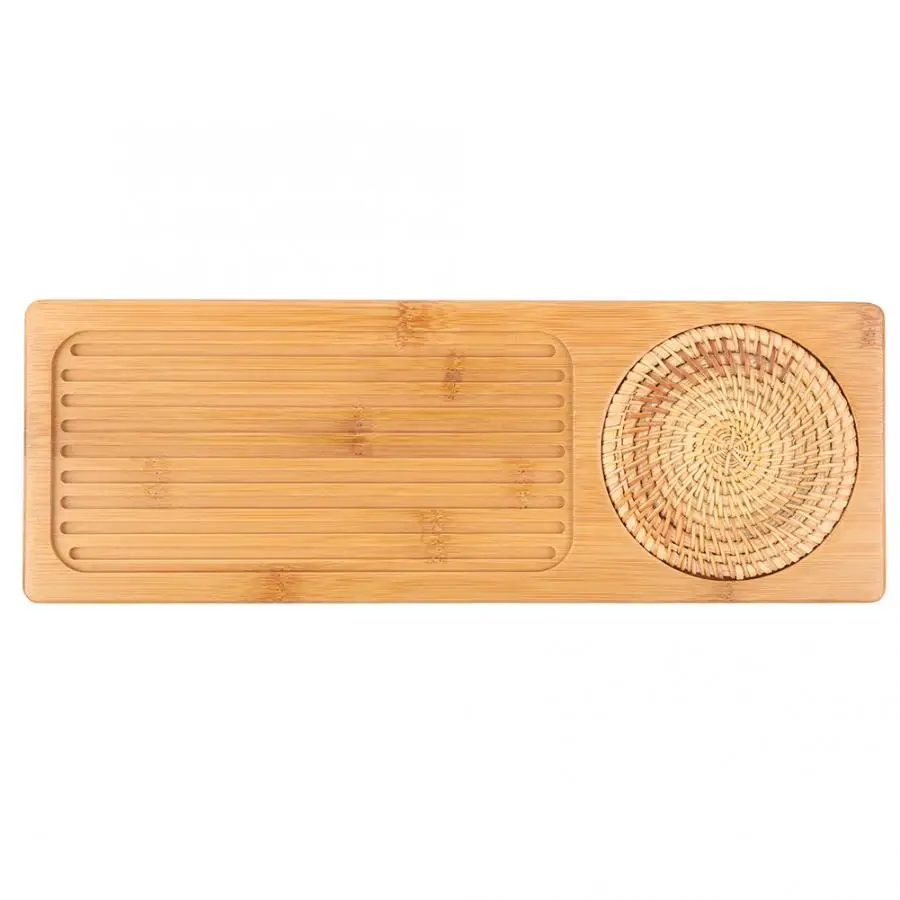 Портативный Бамбуковый поднос для чая прямоугольной формы кунг фу чайный горшок