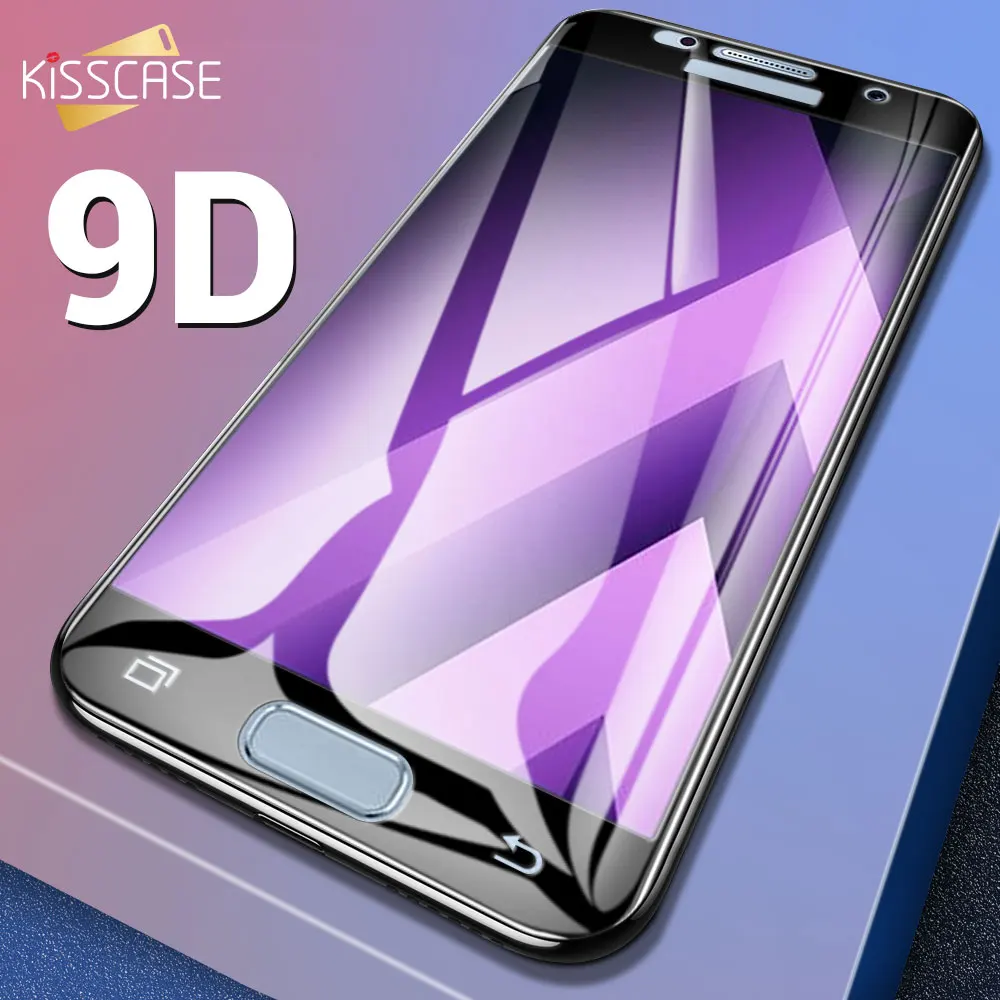 KISSCASE 9D закаленное Стекло на для samsung Galaxy A5 A7 A3 J5 J3 J7 2016 2017 A510 A520 полный Чехол Экран