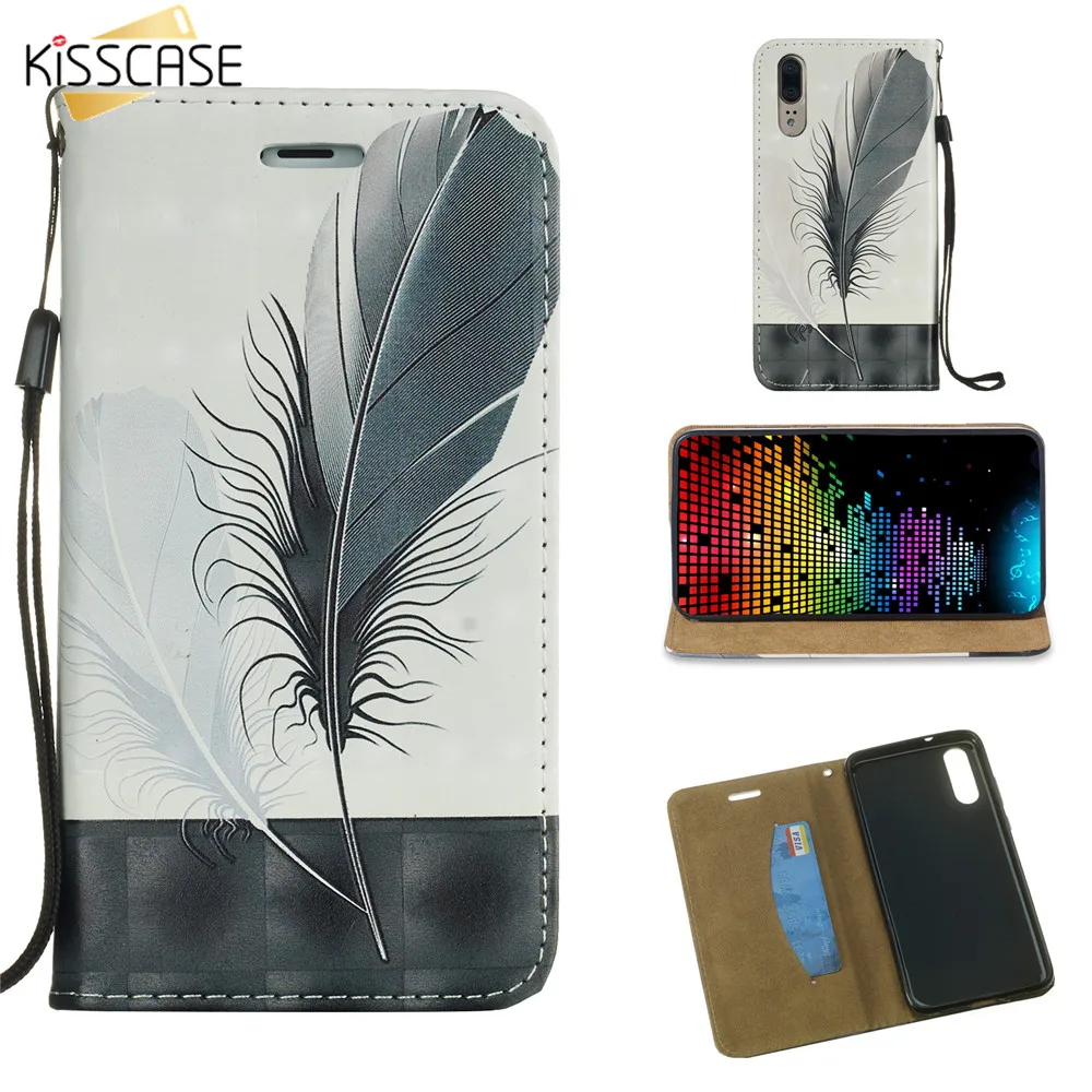 Кожаный чехол KISSCASE для Huawei P20 Lite P10 Plus Mate 20 10 Pro Honor 9 V9 Play Y3 Y5 Y6 2017 Nova 2 2S Магнитный