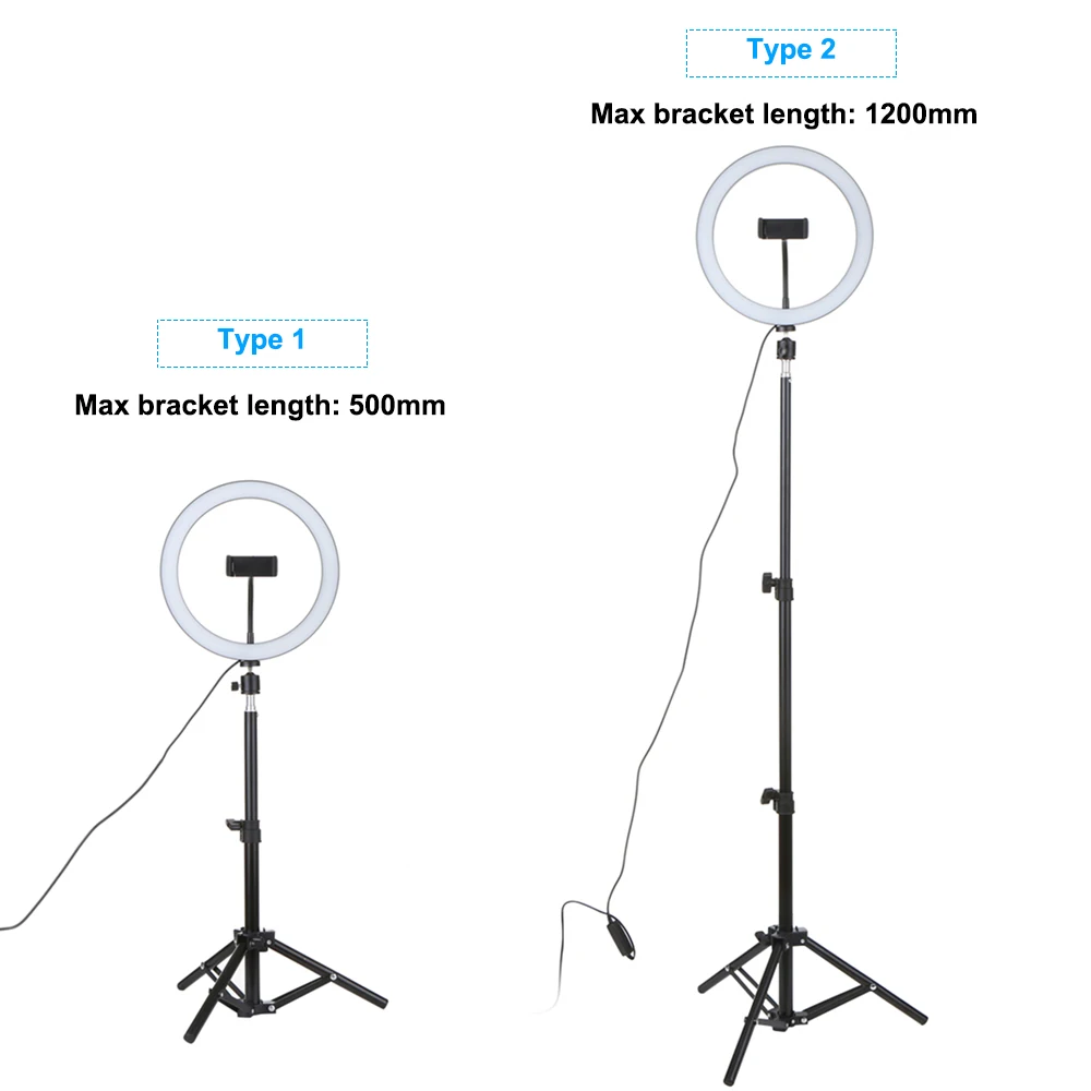 Светодиодный светильник DC5V 7 Вт круглая лампа для селфи Телескопический штатив 10