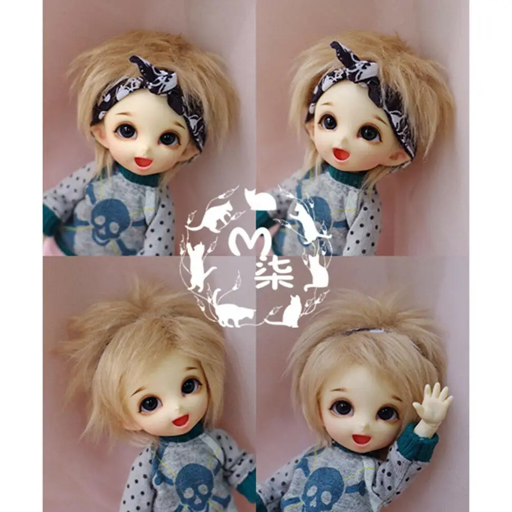 [Wamami] льняной/светло-коричневый короткий шерстяной парик 1/12 Pukifee Ae Lati BJD Dollfie 9-10 см |