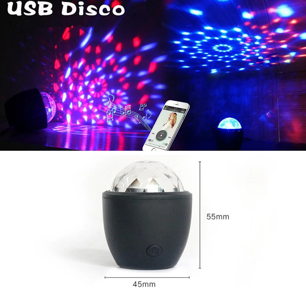Светодиодный USB мини-проектор с голосовым активированным кристаллом волшебный
